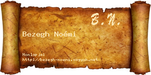 Bezegh Noémi névjegykártya